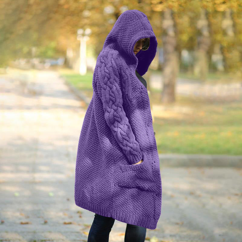 Manteau d'Hiver Femme à Capuche Cintré