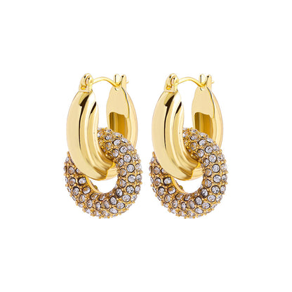 Boucles Cercle Double Or 18K Diamants