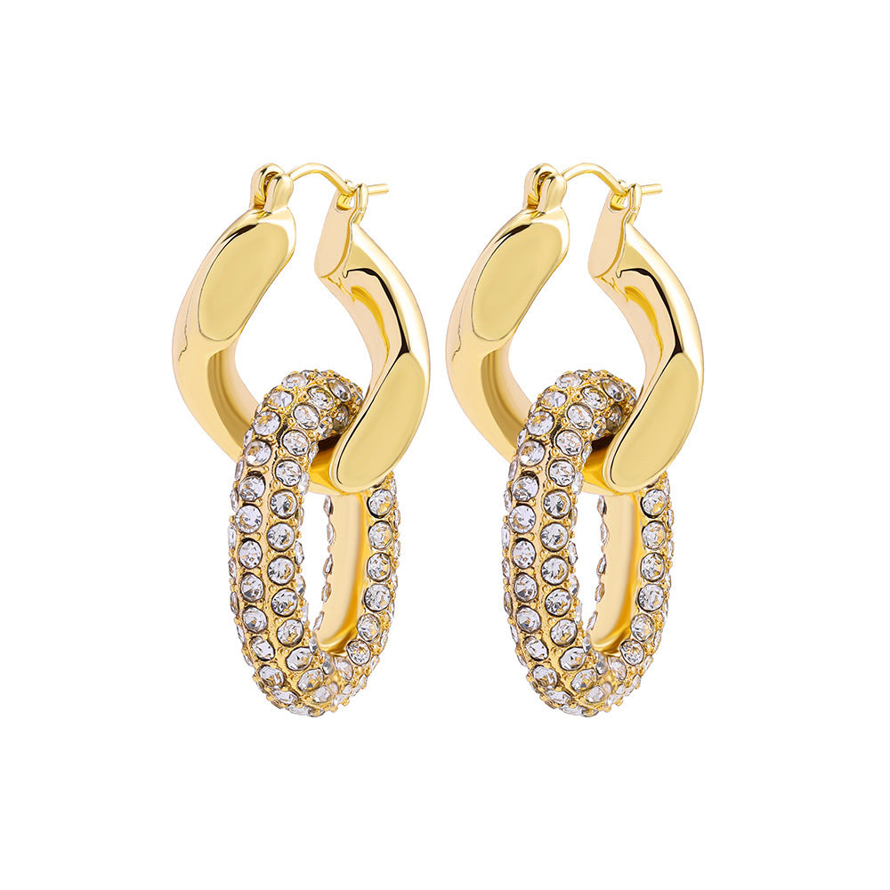 Boucles Cercle Double Or 18K Diamants