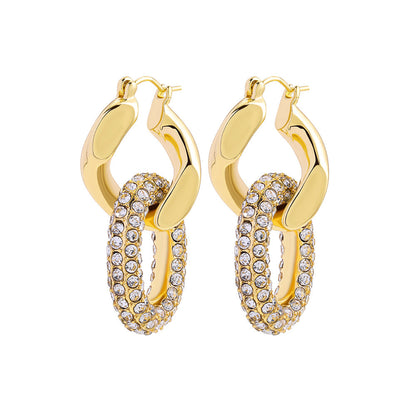 Boucles Cercle Double Or 18K Diamants