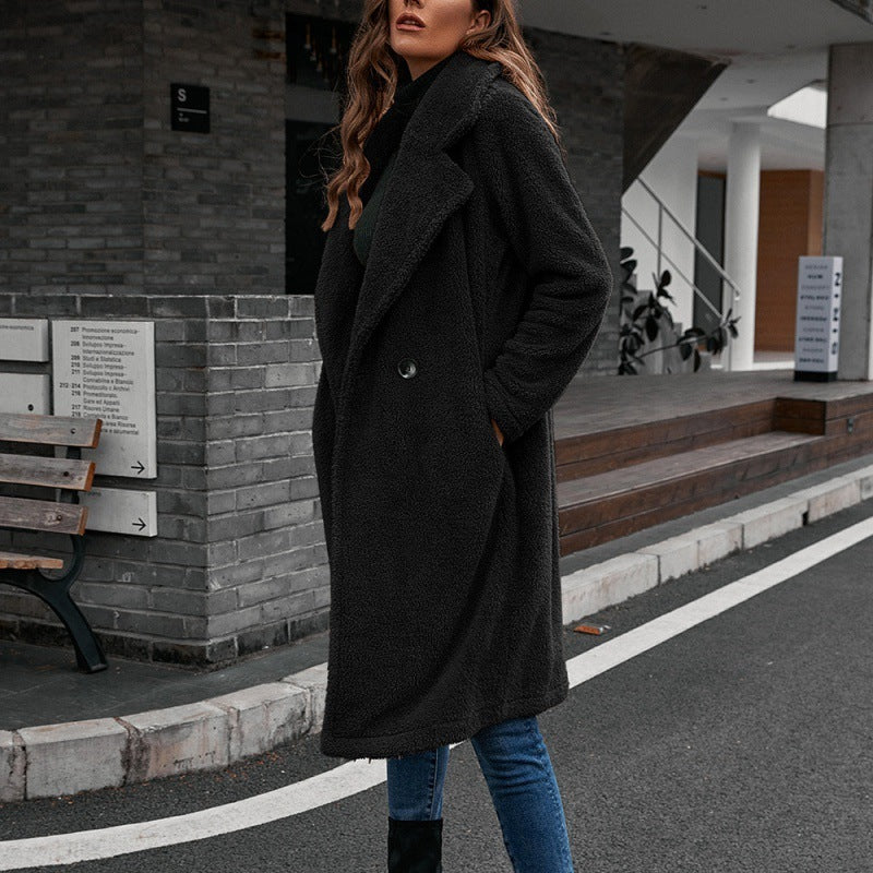 Chic Manteau Long à Boutonnage Unique