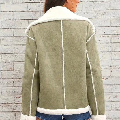 Veste Casual en Peluche à Col Polo