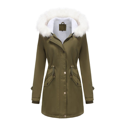 Manteau Femme à Col Fourrure Détachable